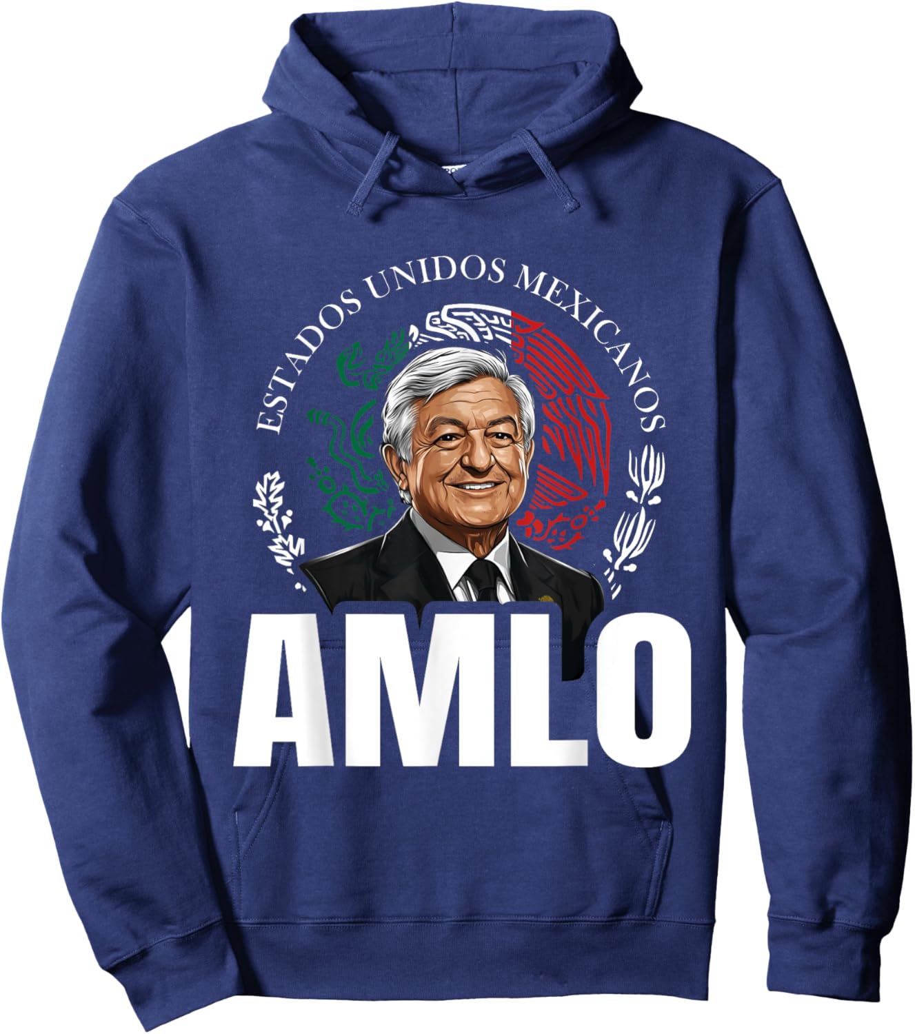 AMLO Aguila Mexicana Tricolor Lopez Obrador Mexican Eagle Hoodie - Hoodie | Navy