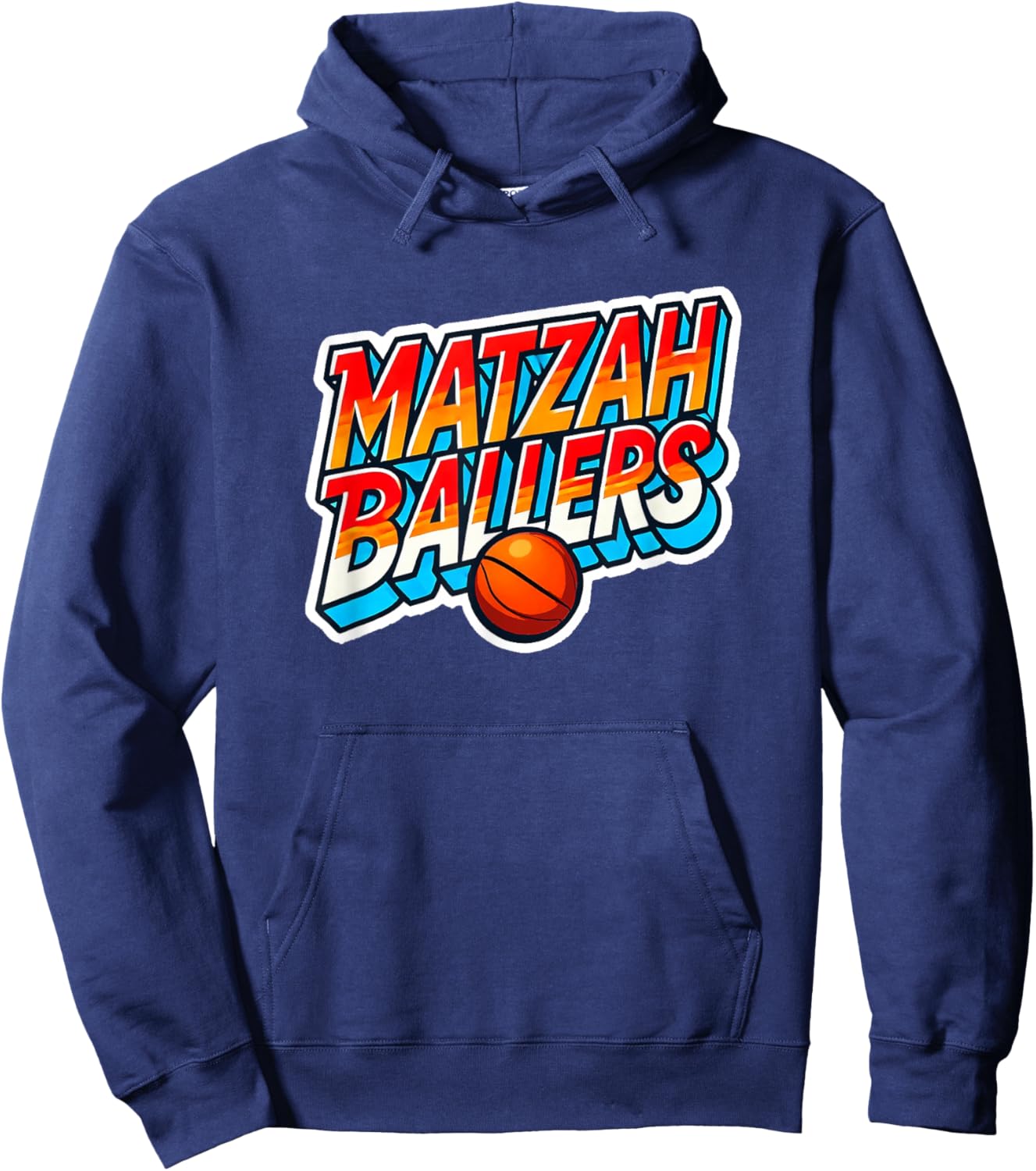 Matzah Ballers Graffiti Design for Jewish Basketball Lovers Hoodie - Hoodie | Navy