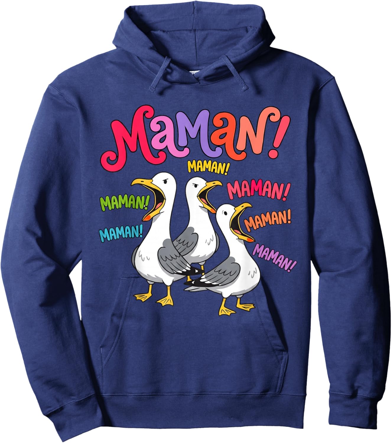Maman Maman Maman Mouette Drôle Oiseau Humour Vintage Hoodie - Hoodie | Navy