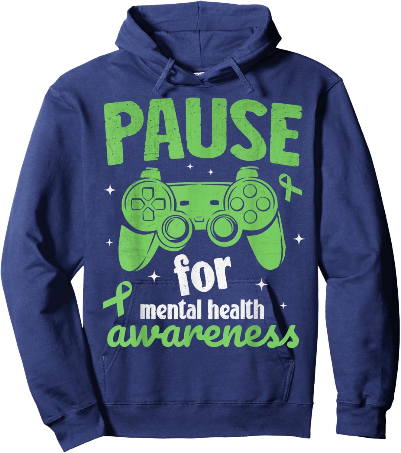 Gamer Pause For Mental Health Awareness Kids Boys Gaming Hoodie - Hoodie | Navy