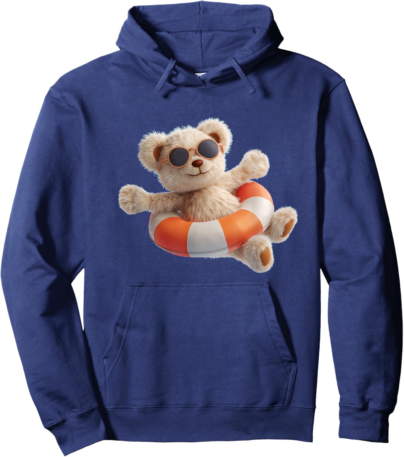 Floating Teddy Bear with Ring for Pool and Beach Lovers Hoodie - Hoodie | Navy