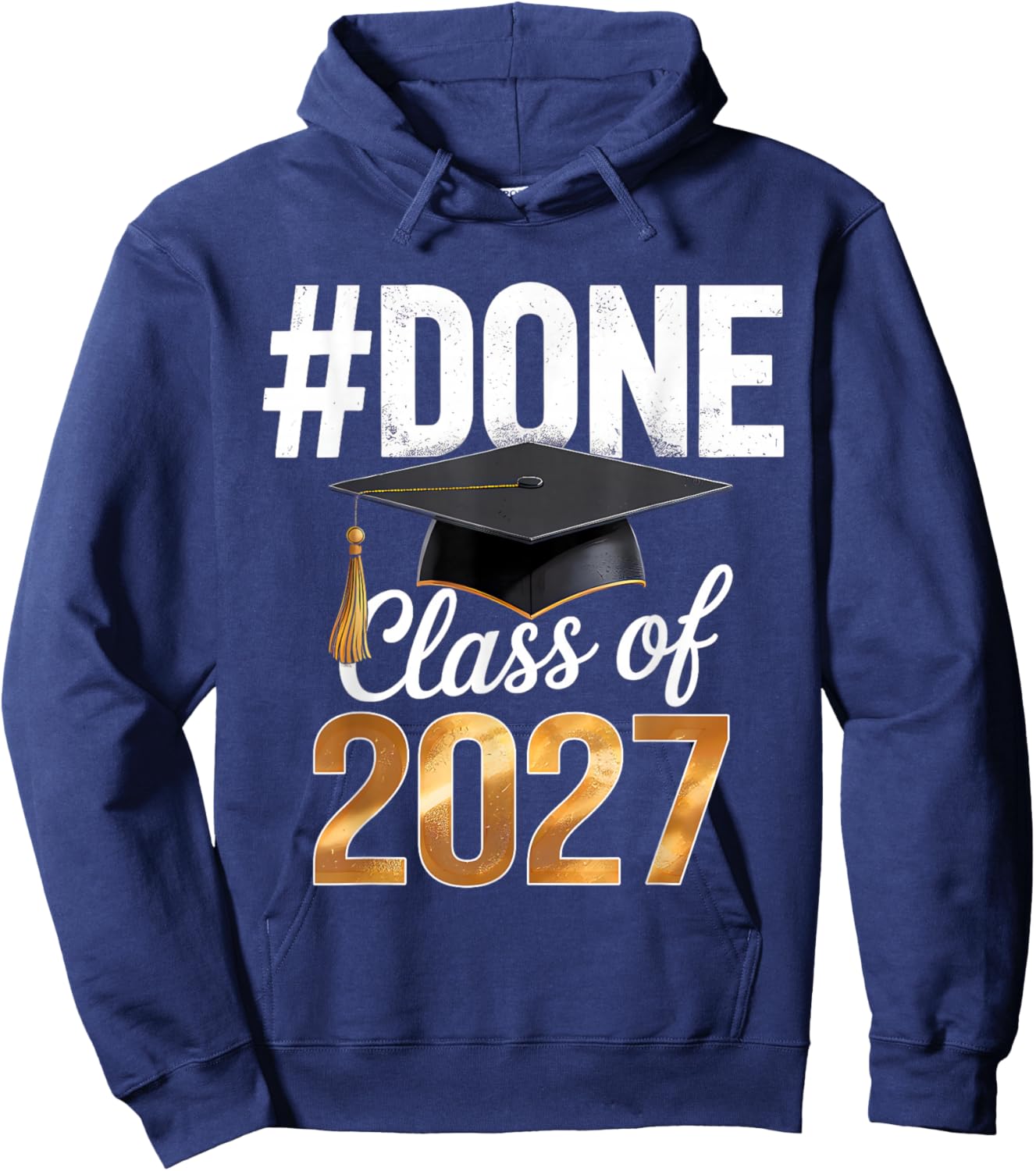 Done Class of 2027 Graduation Retro Graduate School 2027 Hoodie - Hoodie | Navy