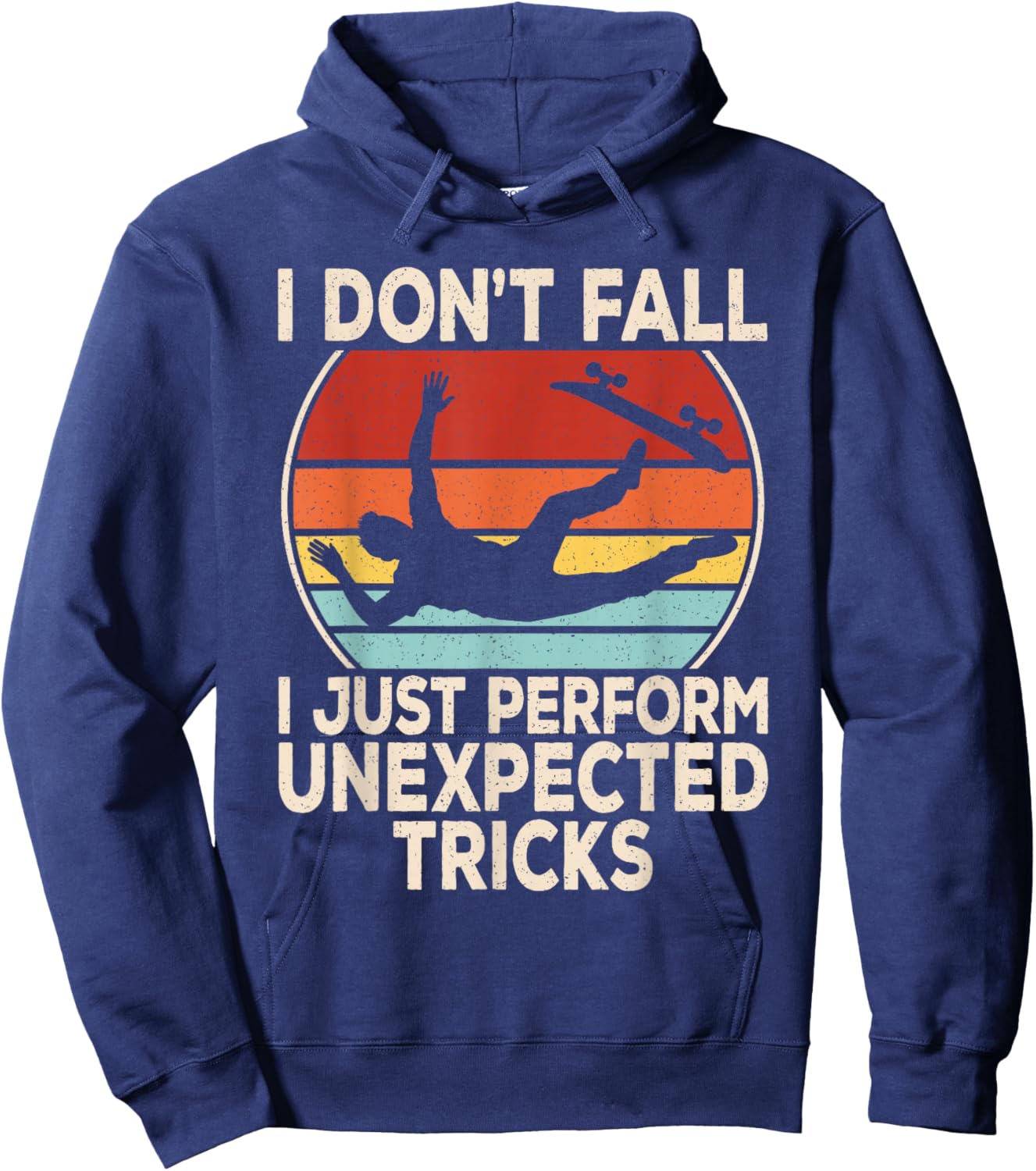 Funny Skater Skateboard Retro Skating Lover Men Boys Kids Hoodie - Hoodie | Navy