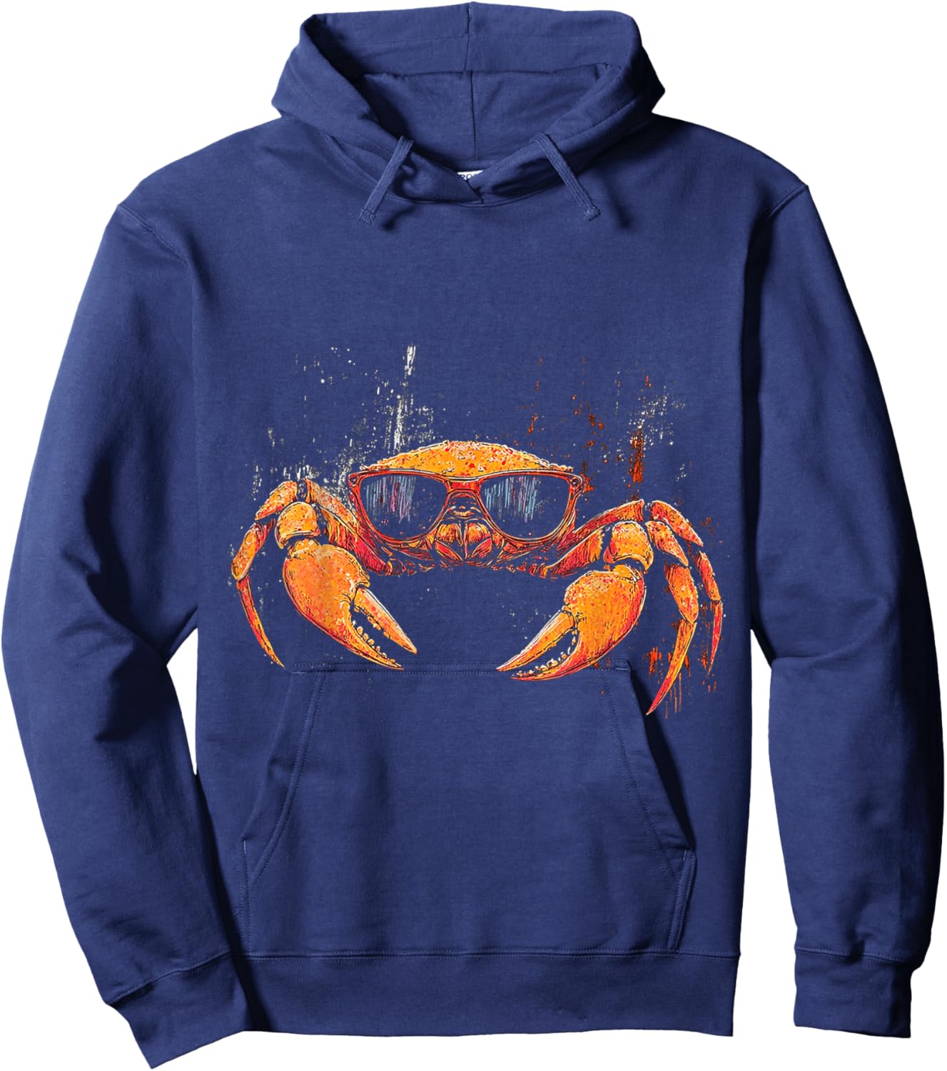 Crab Animal Graphic Sunglasses Illustration Crab Hoodie - Hoodie | Navy