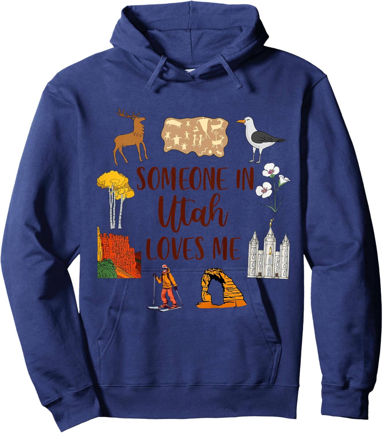 Kids Utah Baby Utah Traveling Trip Someone In Utah Loves Me Hoodie - Hoodie | Navy