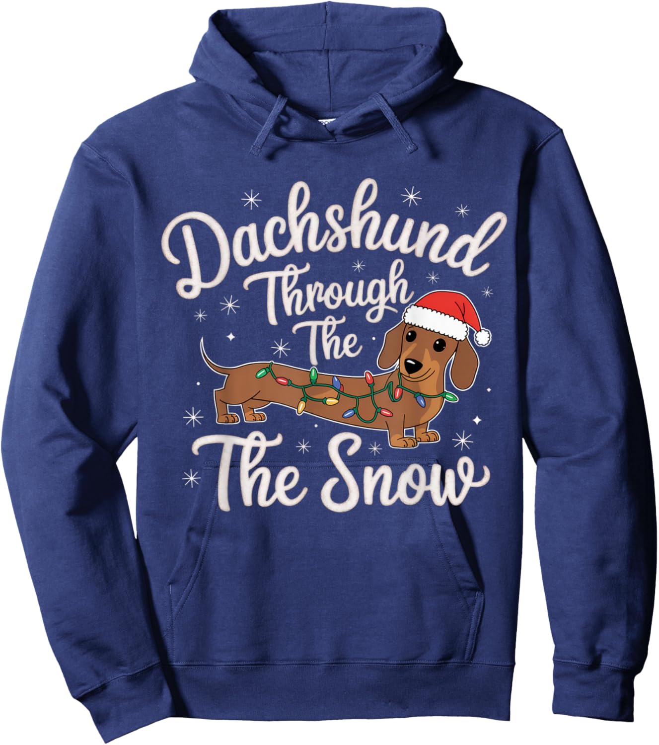 Dachshund Through The Snow Christmas Decor for Dog Lovers Hoodie - Hoodie | Navy