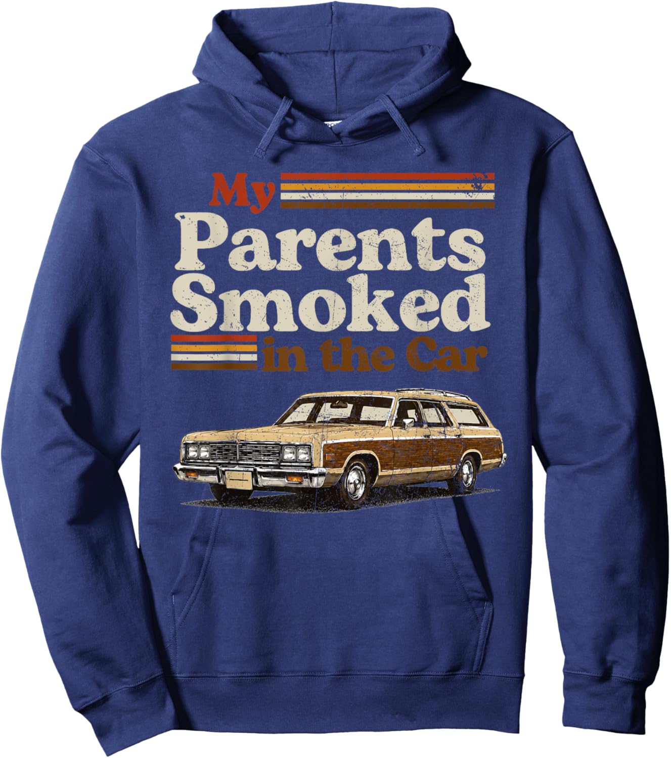 My Parents Smoked in The Car Funny Vintage Classic Meme Art Hoodie - Hoodie | Navy