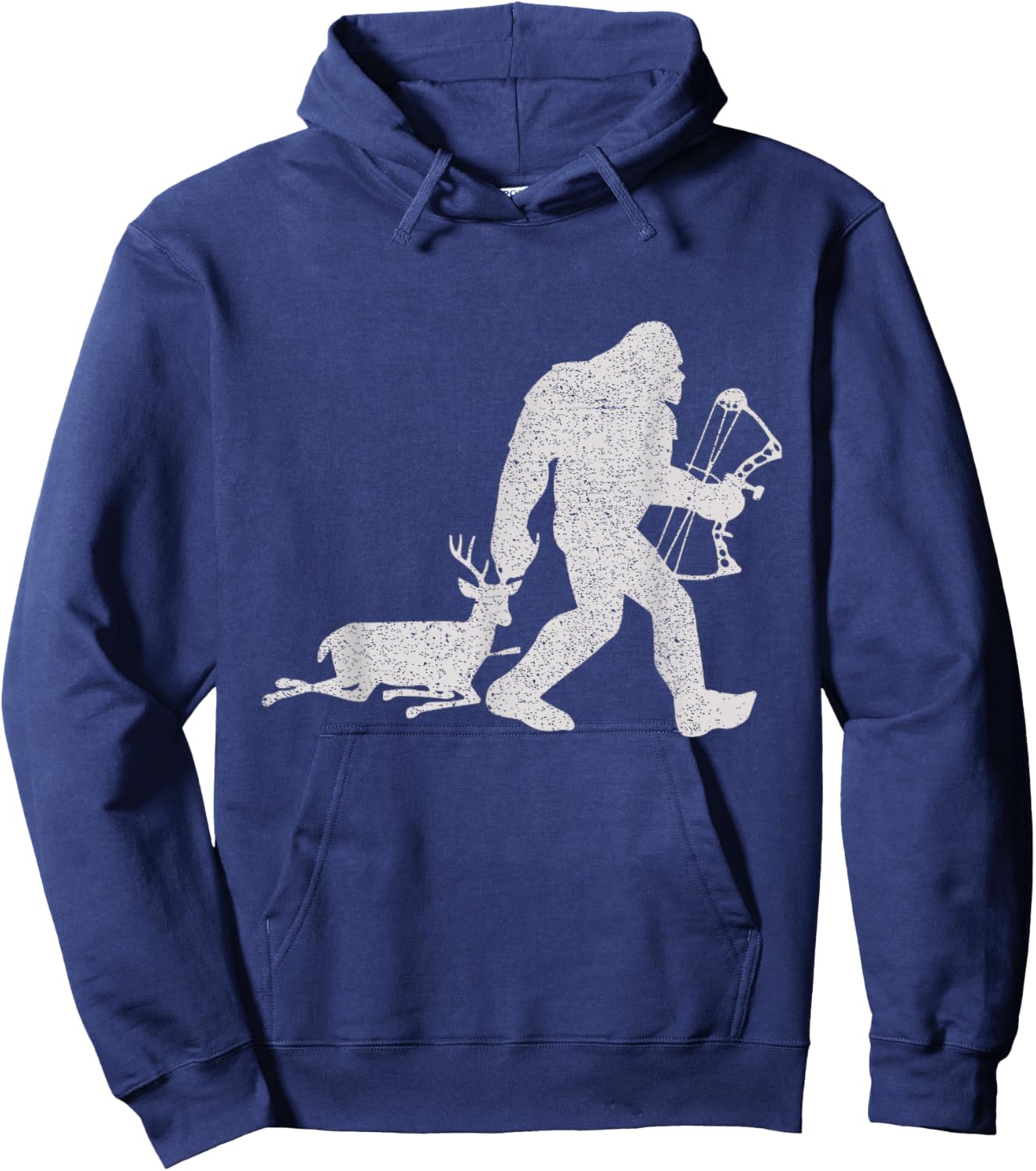 Bigfoot Bags a Deer Big Foot Deer Bow Hunting Hoodie - Hoodie | Navy
