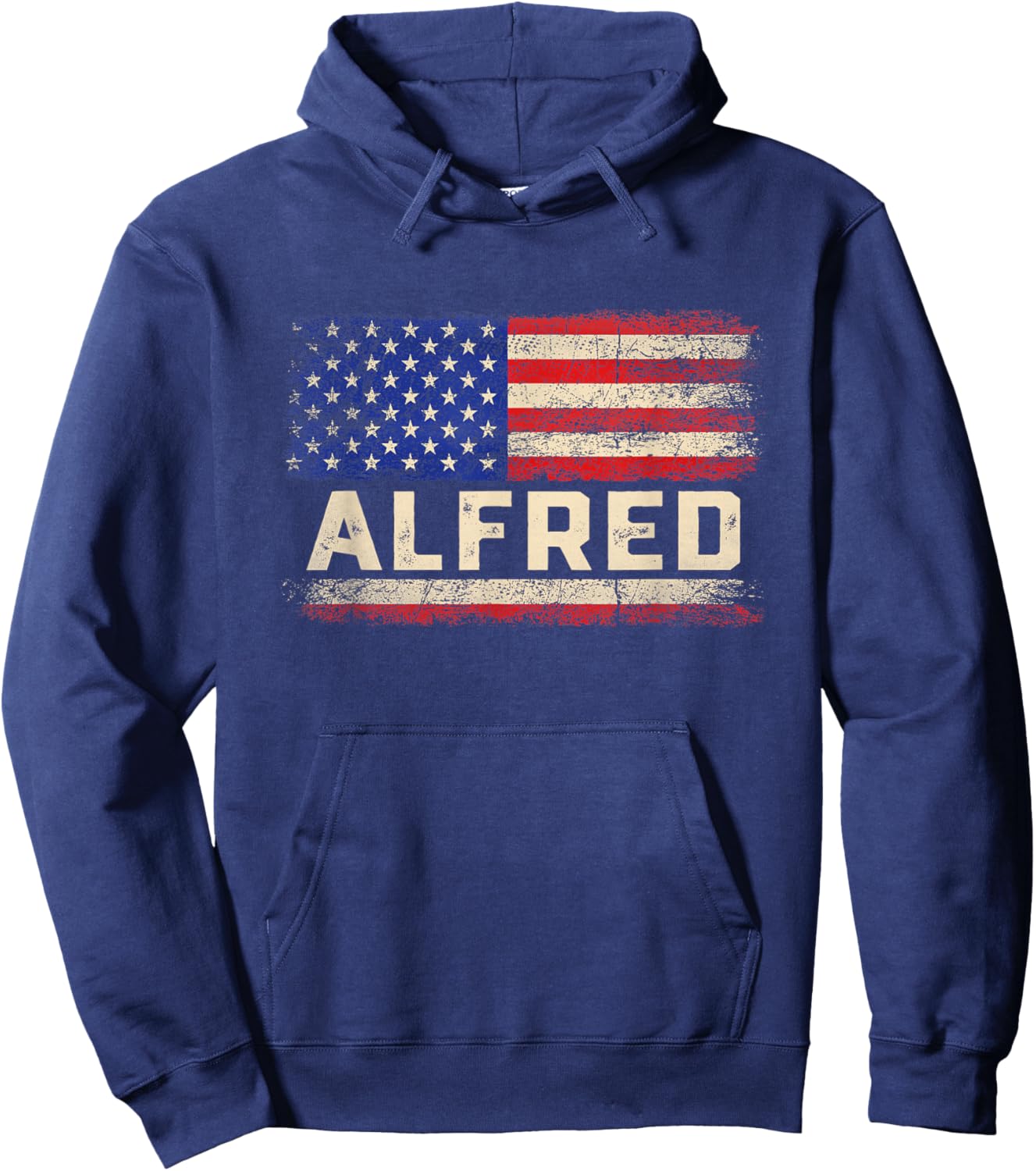 Alfred First Name Shirt Alfred Name American Flag Hoodie - Hoodie | Navy