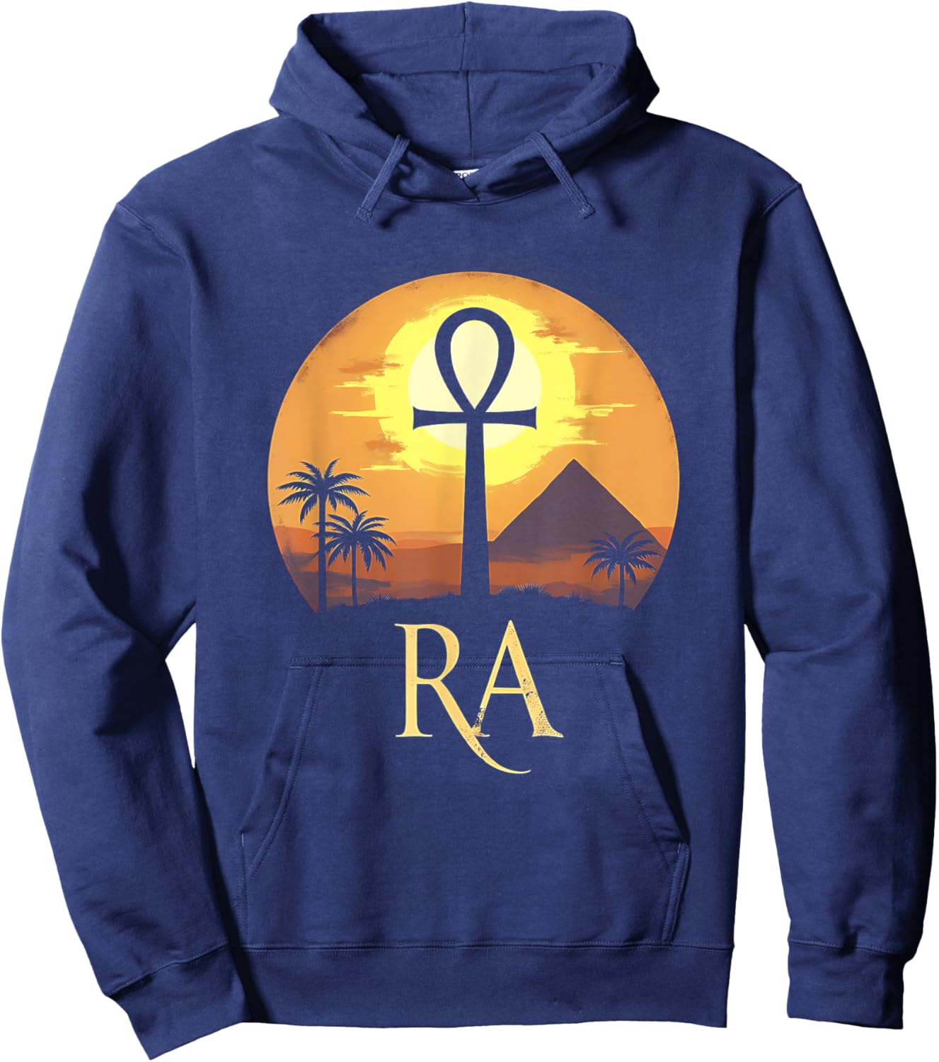 Ra Egyptian Sun God Ankh of Ra Hoodie - Hoodie | Navy