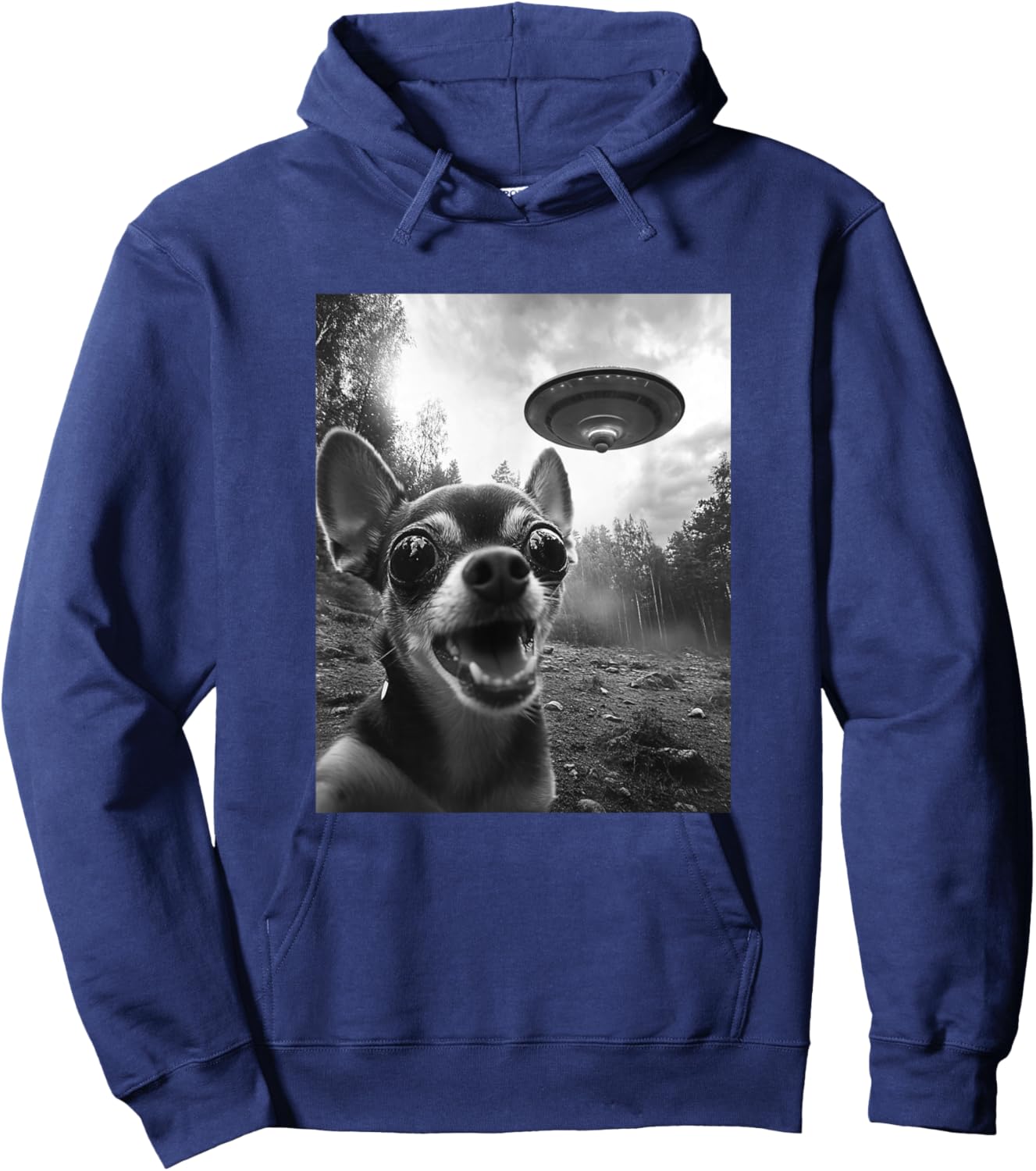 Alien UFO Funny Meme Chihuahua Hoodie - Hoodie | Navy