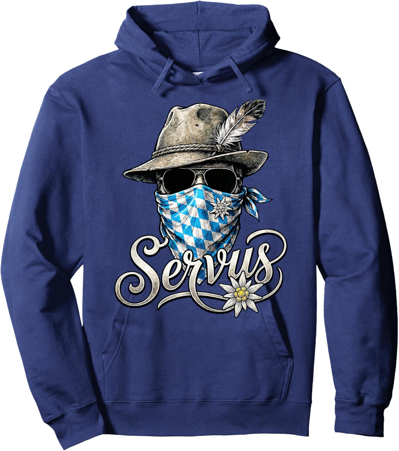 Trachten Shirt Herren Trachtenshirt Passend für Oktoberfest Premium Hoodie - Hoodie | Navy
