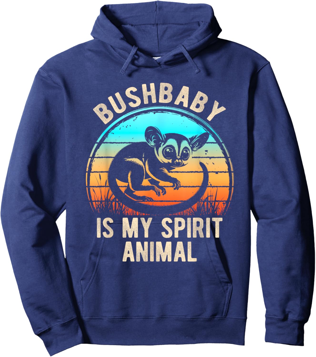 Galago Is My Spirit Animal Retro Nature Bush Baby Hoodie - Hoodie | Navy