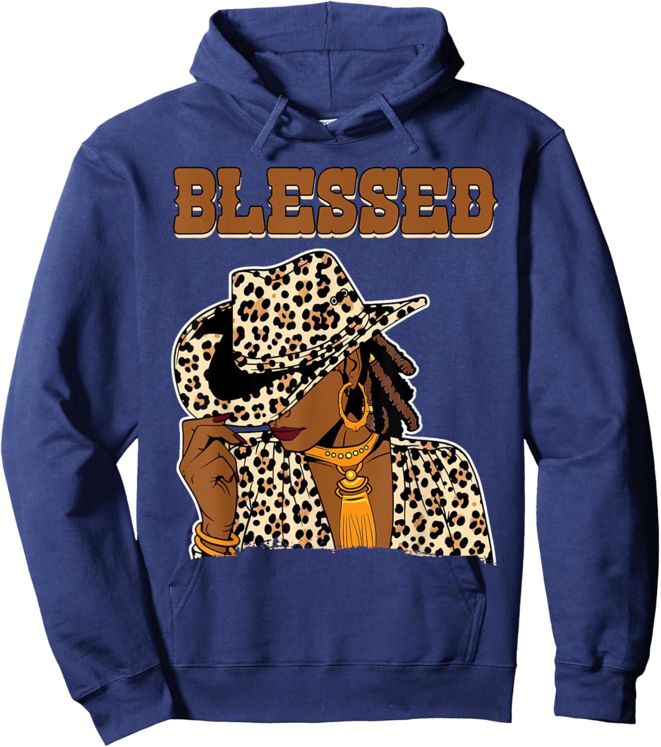 Blessed Cowgirl Black Western Swag African Christian Woman Hoodie - Hoodie | Navy