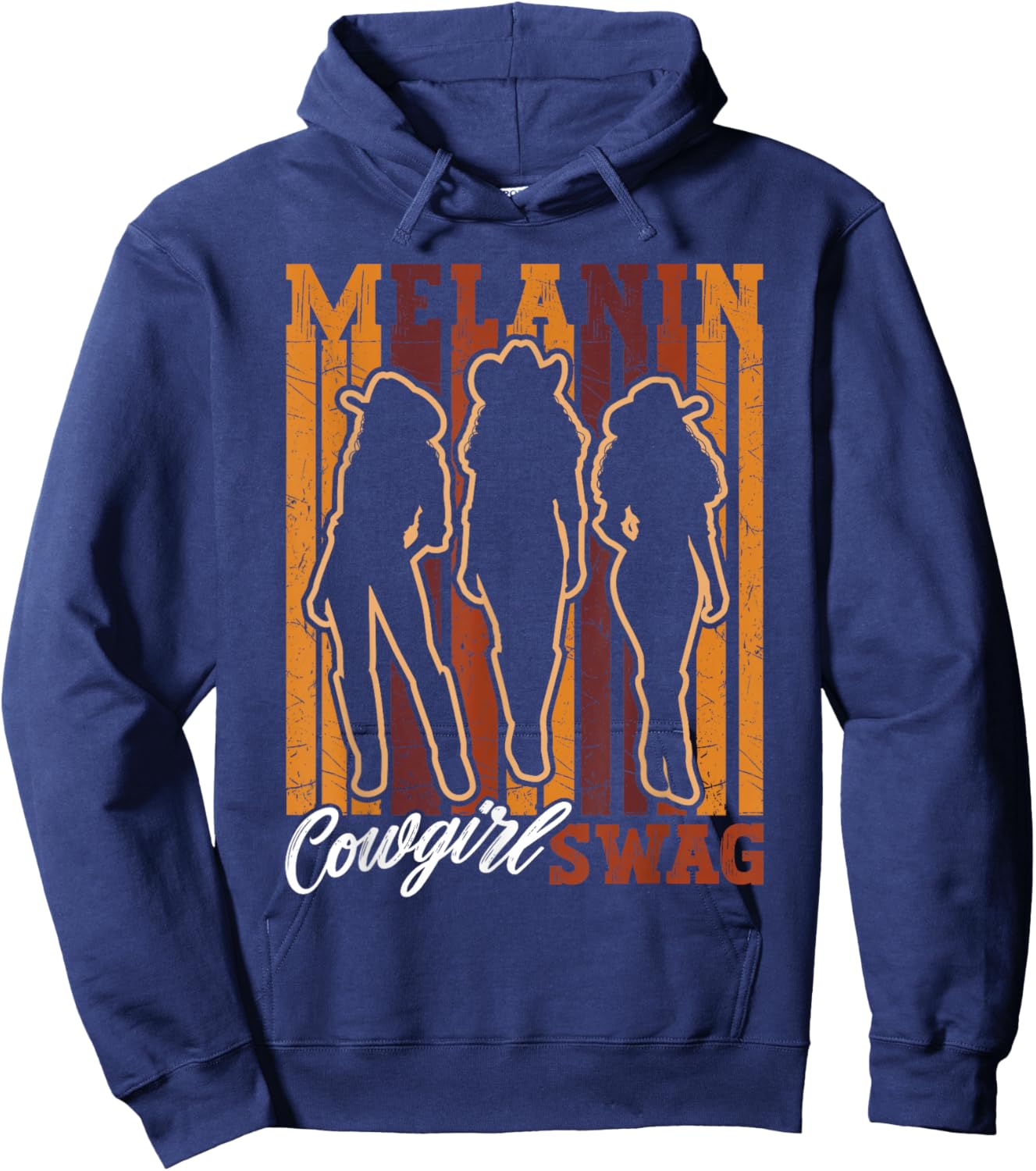 Melanin Cowgirl Swag African Western Rodeo Black History Hoodie - Hoodie | Navy