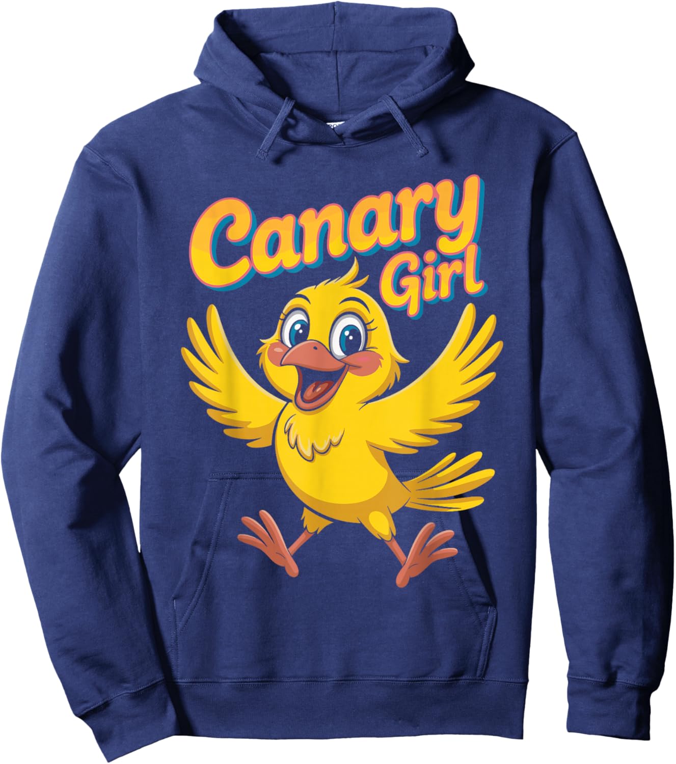Canary Girl Cartoon Yellow Bird Themed Retro Style Hoodie - Hoodie | Navy