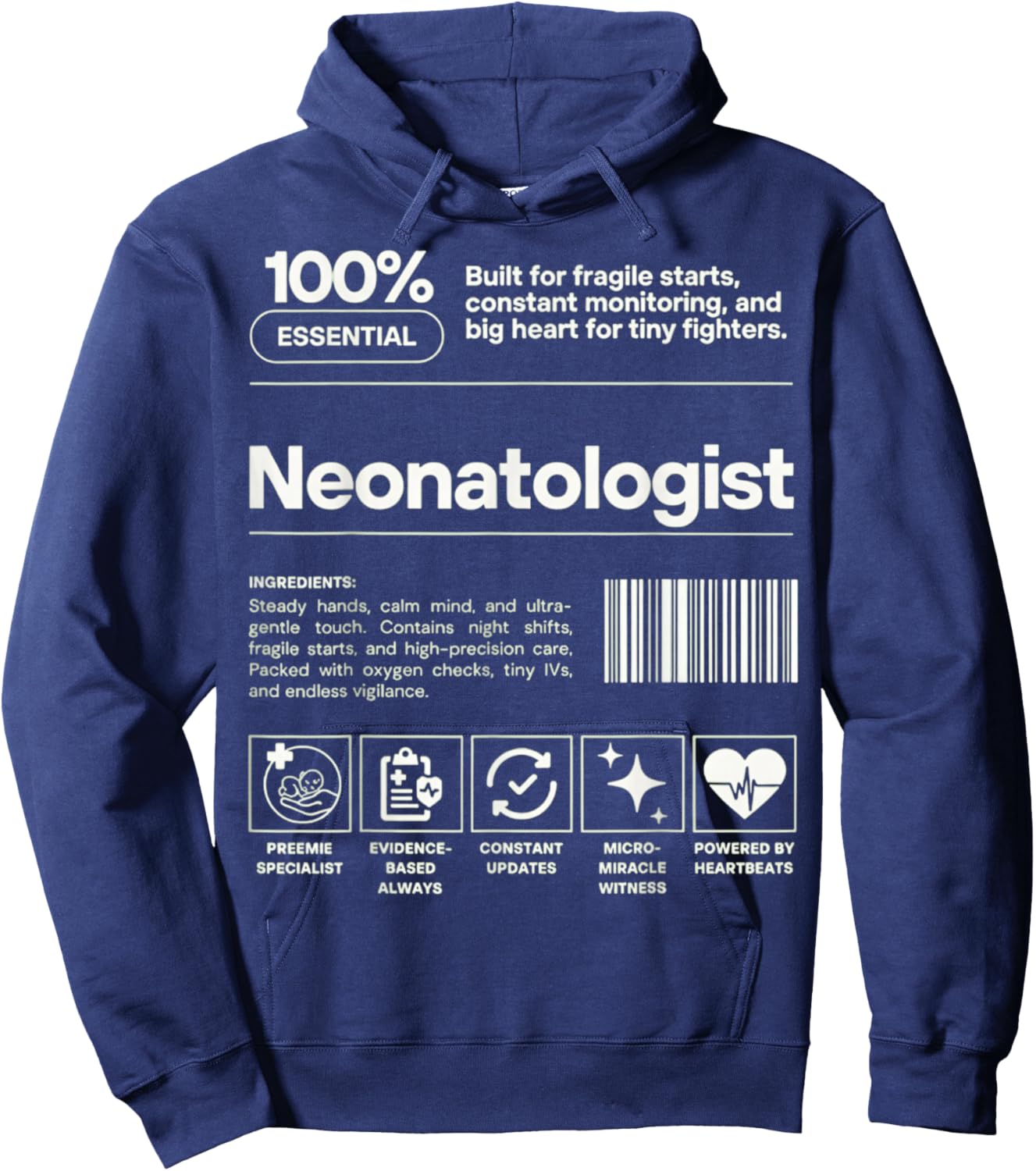 Neonatologist & Personalized Neonatology Gift Nicu Doctor N Hoodie - Hoodie | Navy
