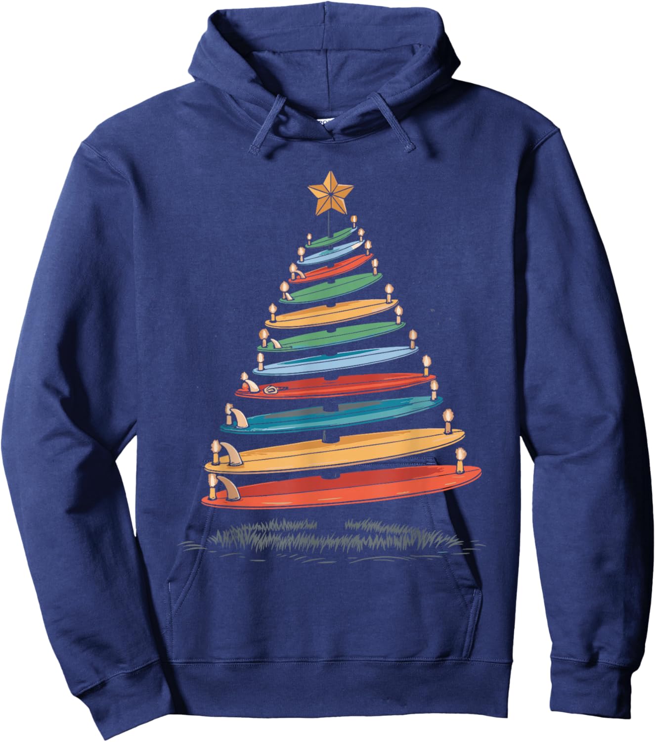 Christmas Tree Surfboard Hoodie - Hoodie | Navy