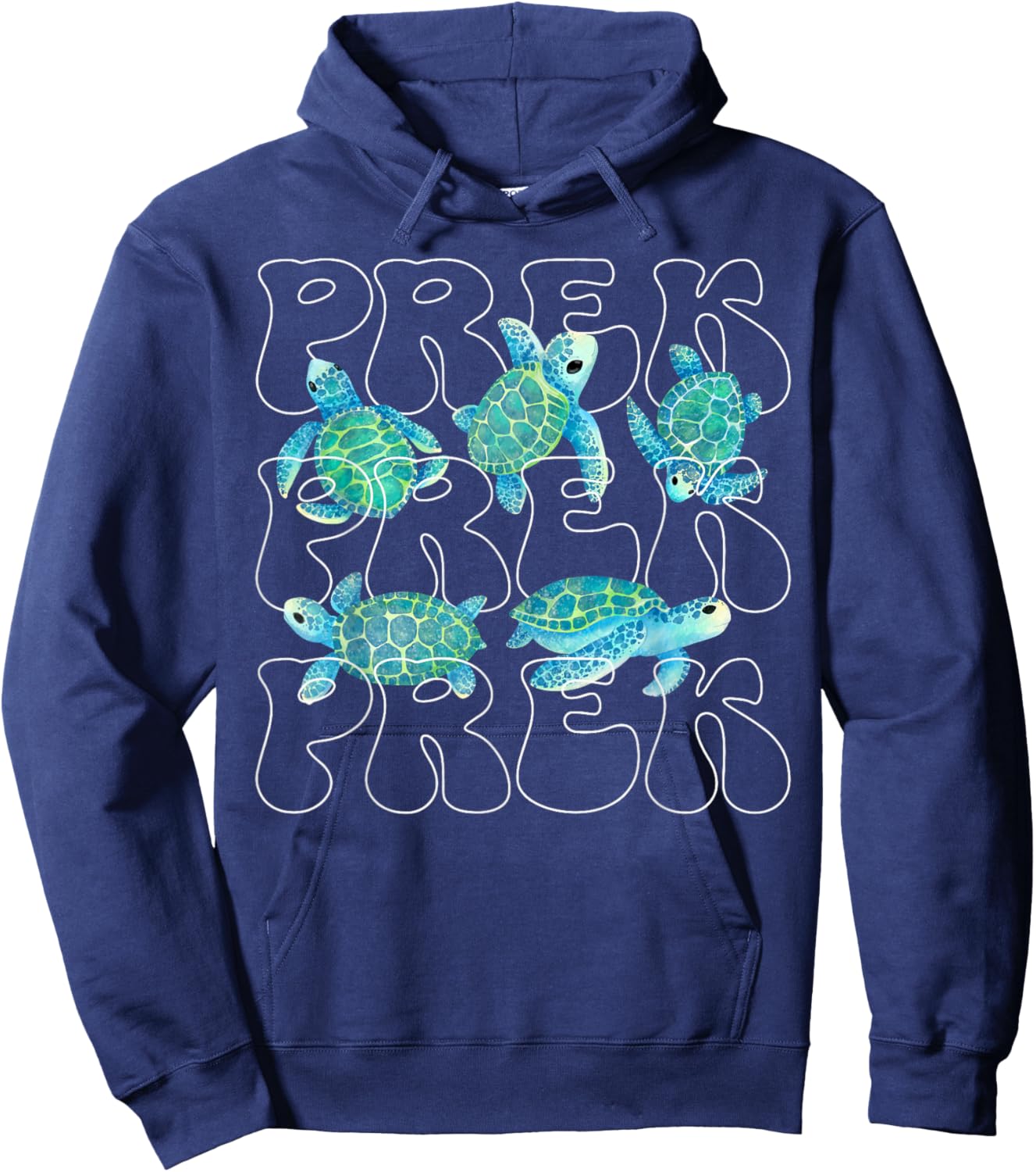Pre K Teacher Sea Turtle Ocean Animal Lover Teach Beach Vibe Hoodie - Hoodie | Navy