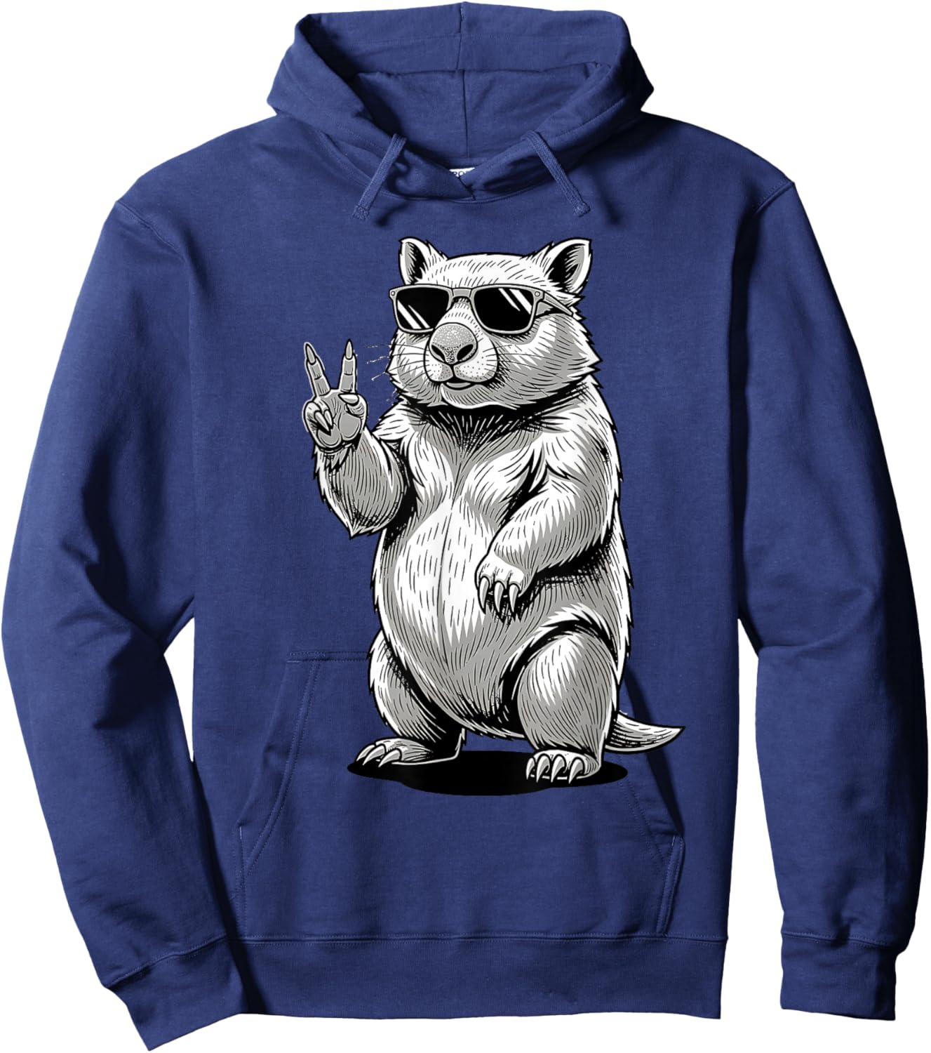 Wombat Australie Rétro Rock Musique Cadeau Drôle Mignon Wombat Hoodie - Hoodie | Navy