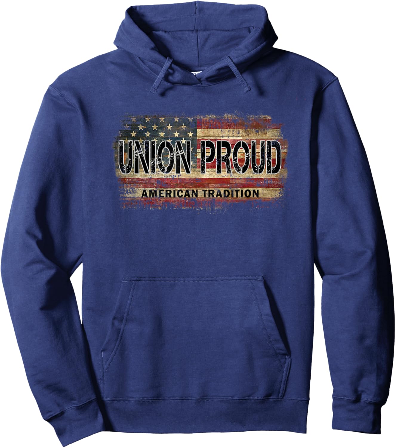 American Flag Vintage Union Proud Hoodie - Hoodie | Navy
