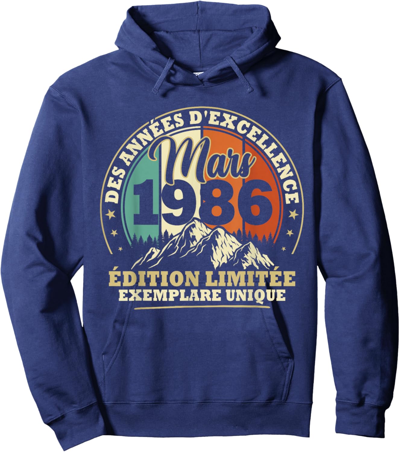 Vintage Mars 1986 Cadeau Anniversaire 40 Ans Hommes Femmes Hoodie - Hoodie | Navy