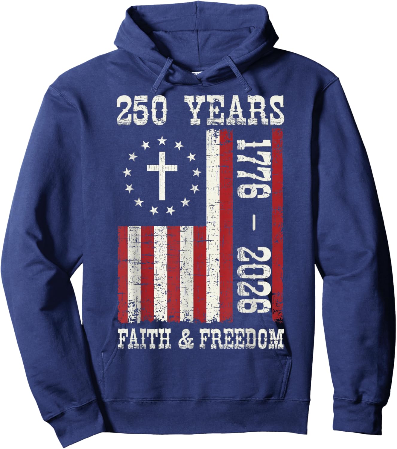 250th Anniversary USA 250 Year America Patriotic 4th of July Hoodie - Hoodie | Navy