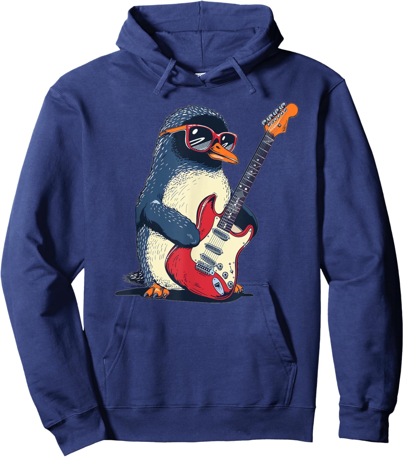 Nice Penguin Costume for emperor Penguin and Guitarists Fans Hoodie - Hoodie | Navy