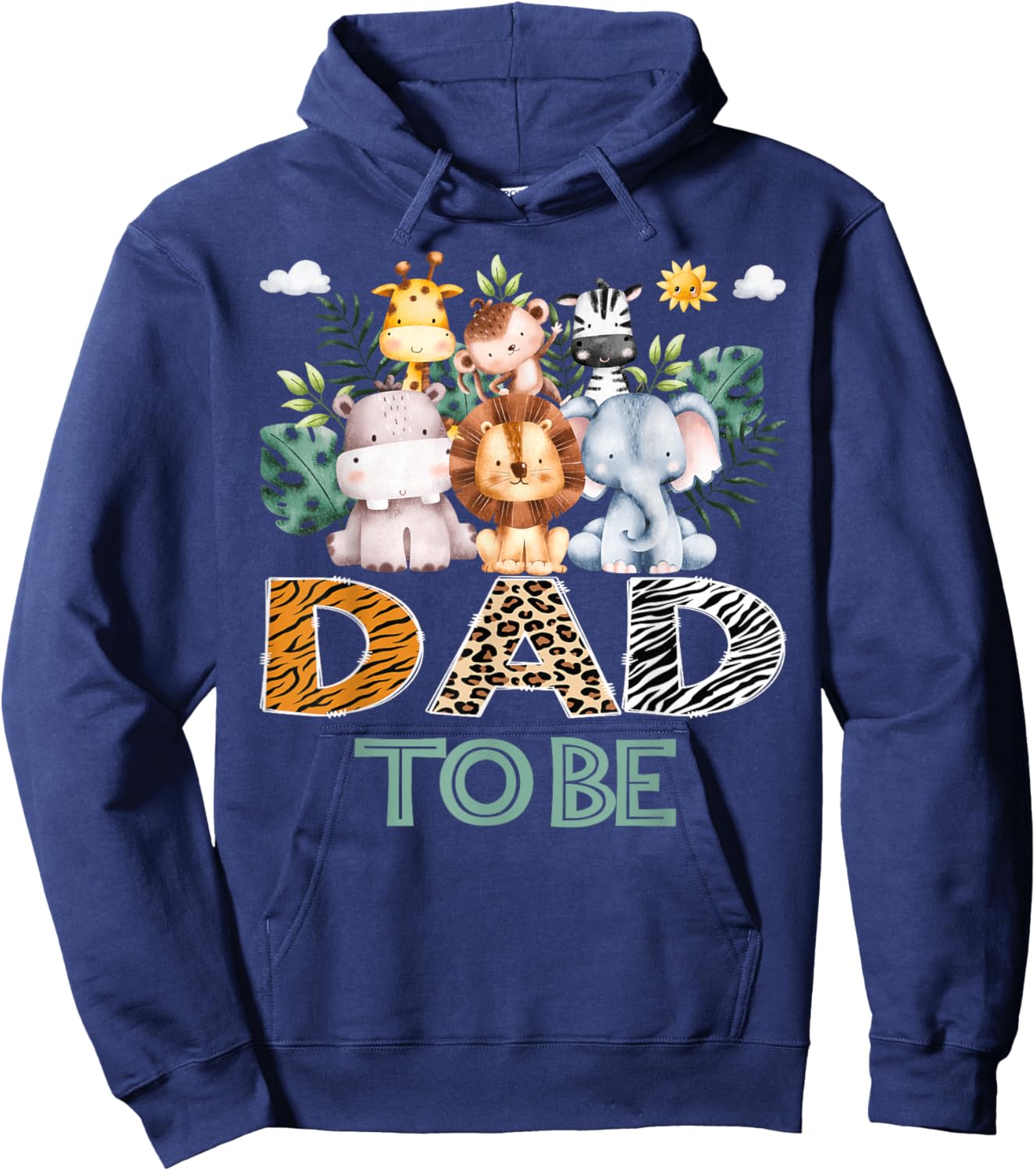 Soon To Be Dad Jungle Animal Safari Gender Reveal Hoodie - Hoodie | Navy