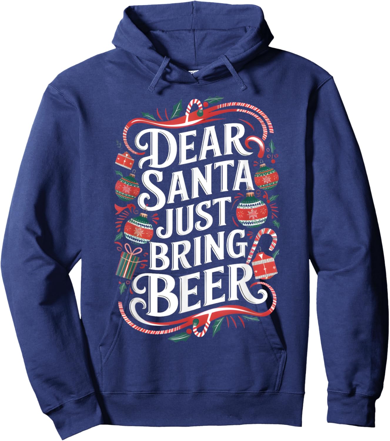 Matching Family Christmas Dear Santa just bring Beer Hoodie - Hoodie | Navy