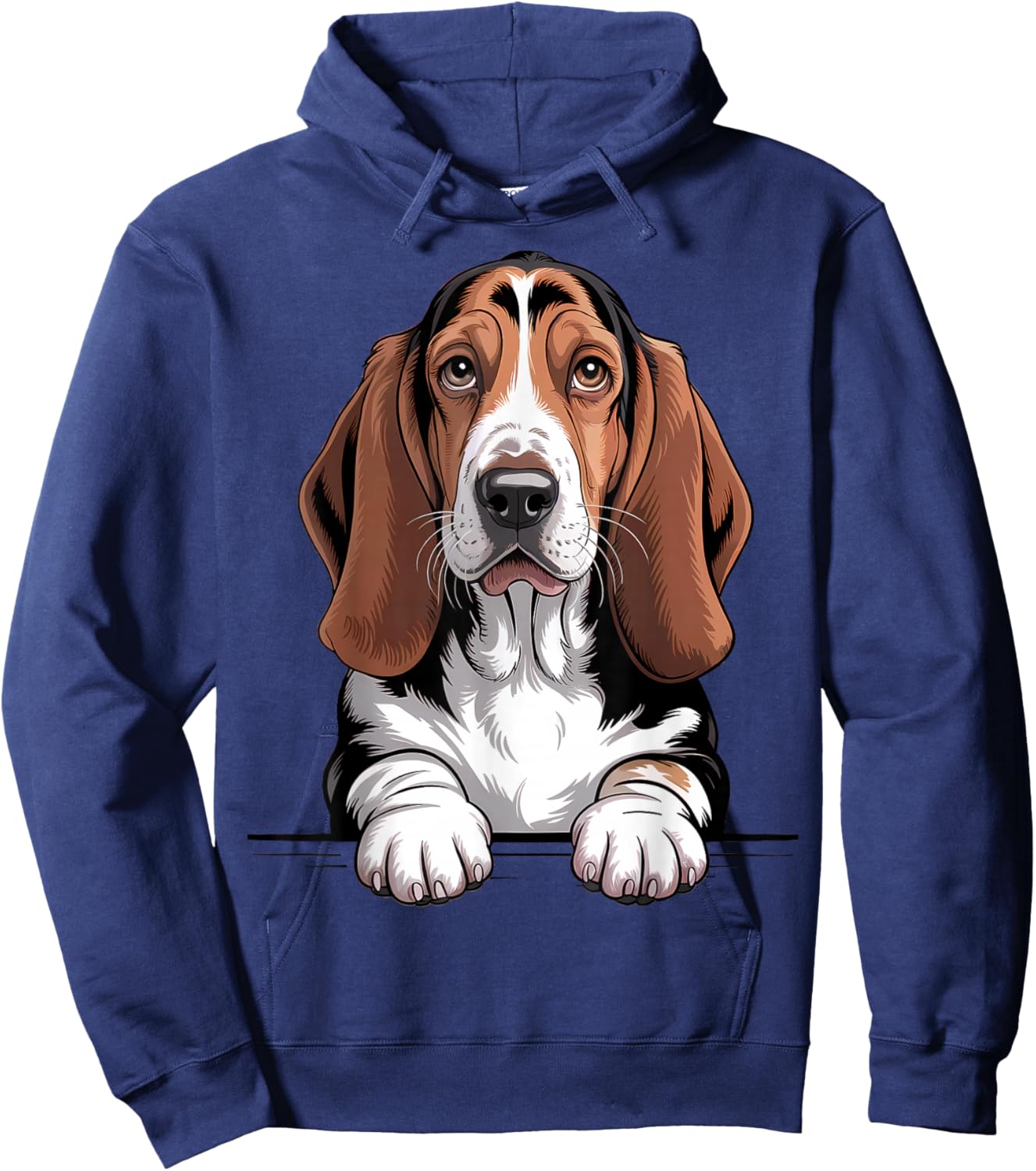 Funny Dog Lover Pocket Size Basset Hound Hoodie - Hoodie | Navy