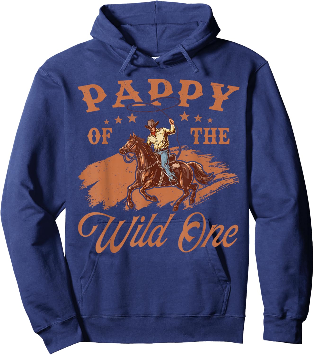 Pappy of The Wild One Cowboy Western Rodeo Party Matching Hoodie - Hoodie | Navy
