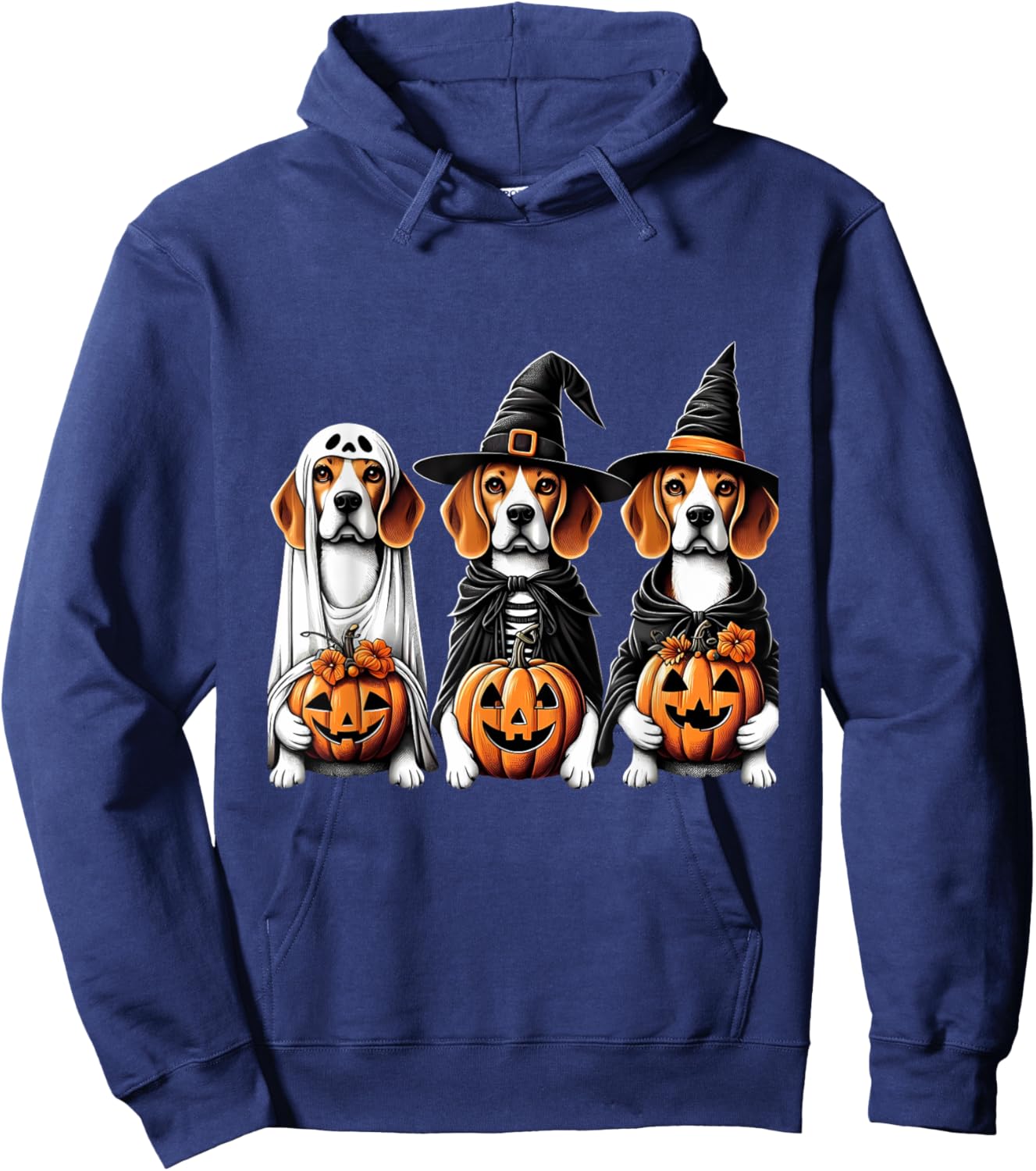 Beagle Ghost Halloween Dog Lovers Men Women Kids Hoodie - Hoodie | Navy