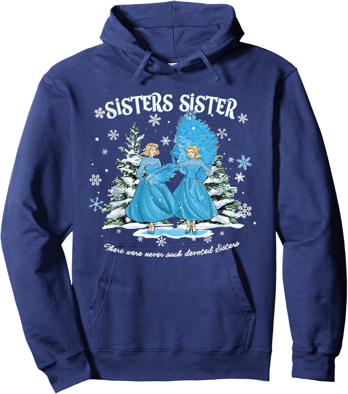 Christmas Sisters Movie 1954 White Snow Xmas Holiday Vintage Hoodie - Hoodie | Navy