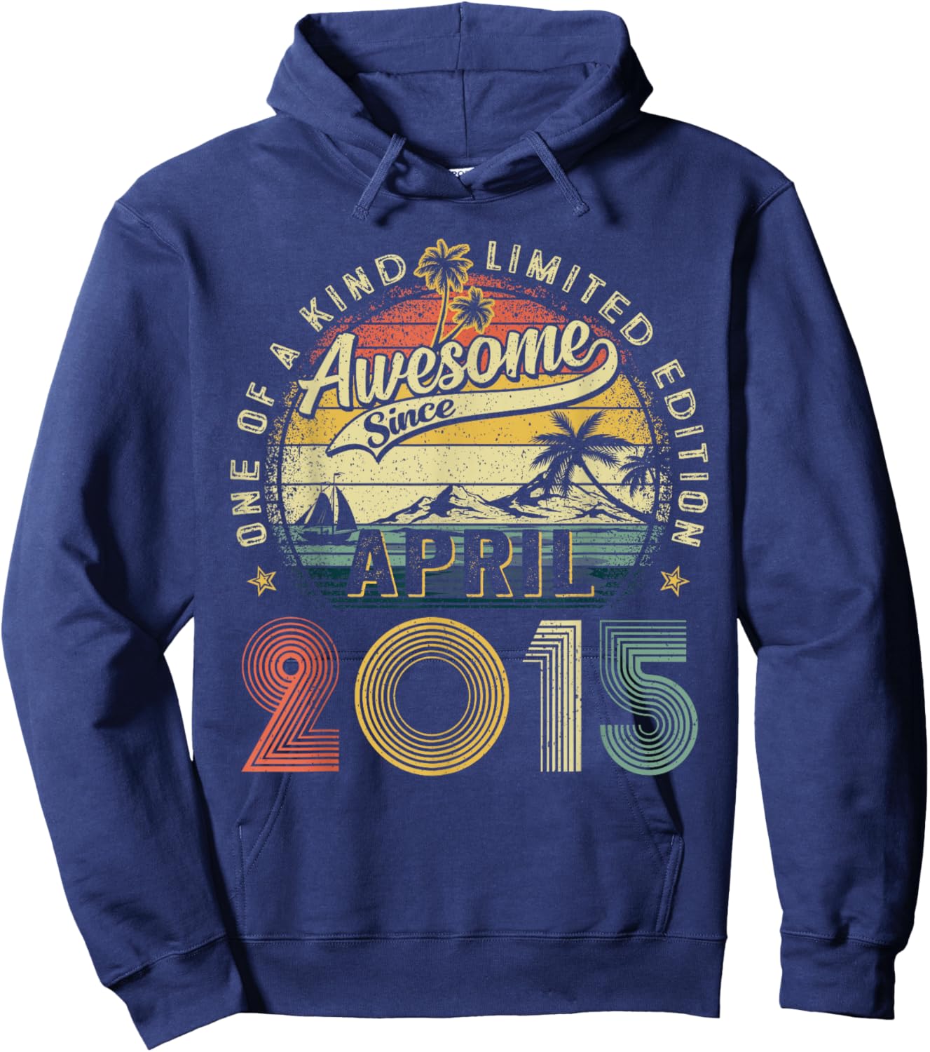 Awesome since April 2015 10th Birthday Boys Girl 10 Year Old Hoodie - Hoodie | Navy