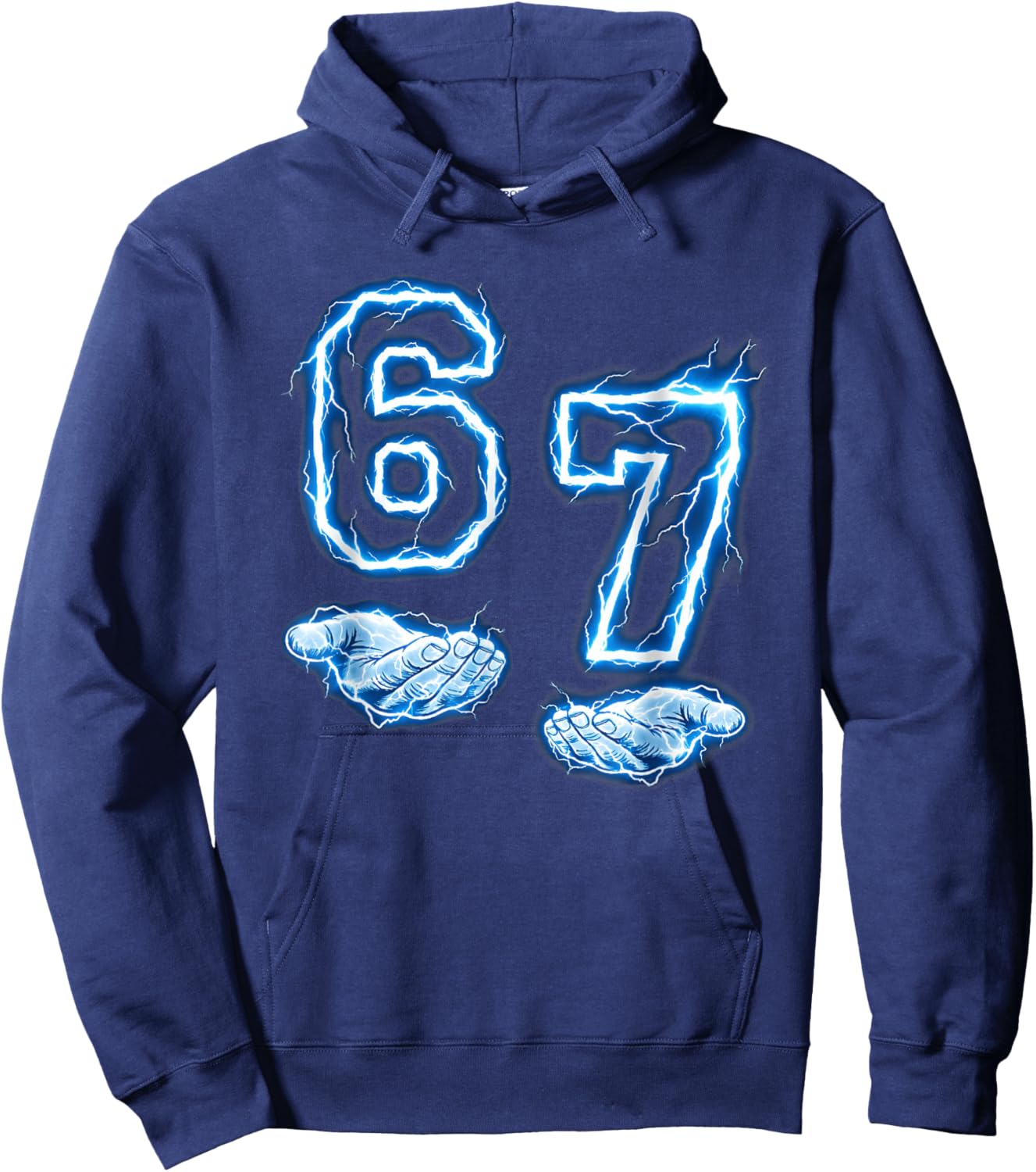 Six Seven 67 Meme - Funny Gen Alpha 6 7 Hoodie - Hoodie | Navy
