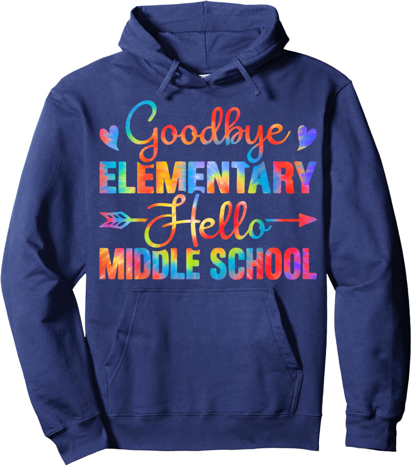 Goodbye Elementary Hello Middle School Teacher Student Kids Hoodie - Hoodie | Navy