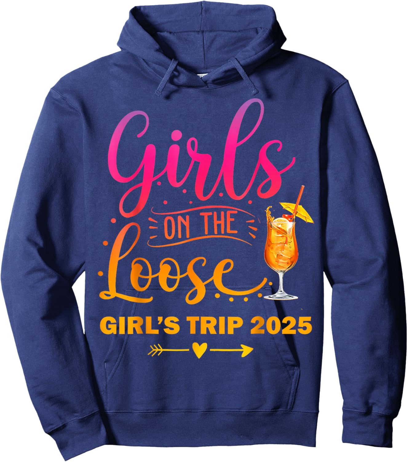 Girls On The Loose, Tie Dye Girls Weekend Trip 2025 Hoodie - Hoodie | Navy