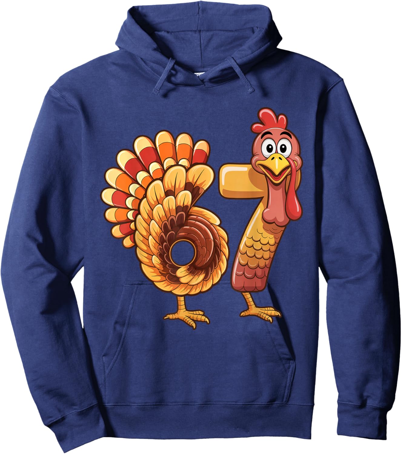 67 Thanksgiving Funny Turkey Thanksgiving 67 Turkey Hoodie - Hoodie | Navy