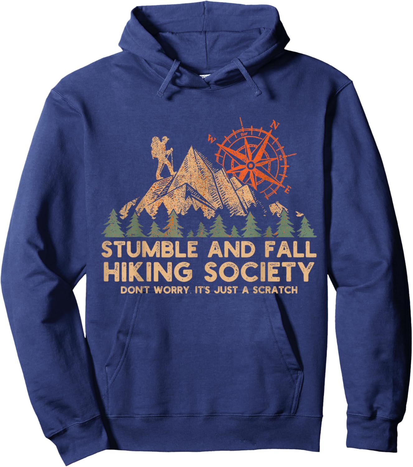 Stumble And Fall Hiking Society Don't Worry Hoodie - Hoodie | Navy