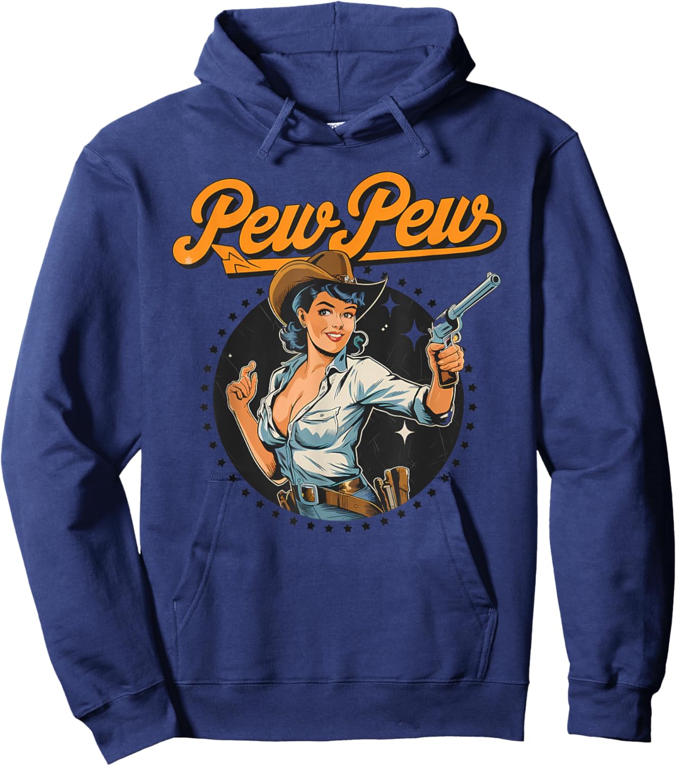 Vintage Cowboy Cowgirl Country & Western Wild West Horse Hoodie - Hoodie | Navy