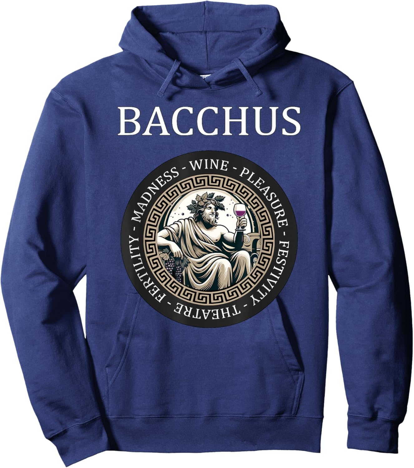 Bacchus Roman God of Wine and Festivals Roman Mythology Hoodie - Hoodie | Navy
