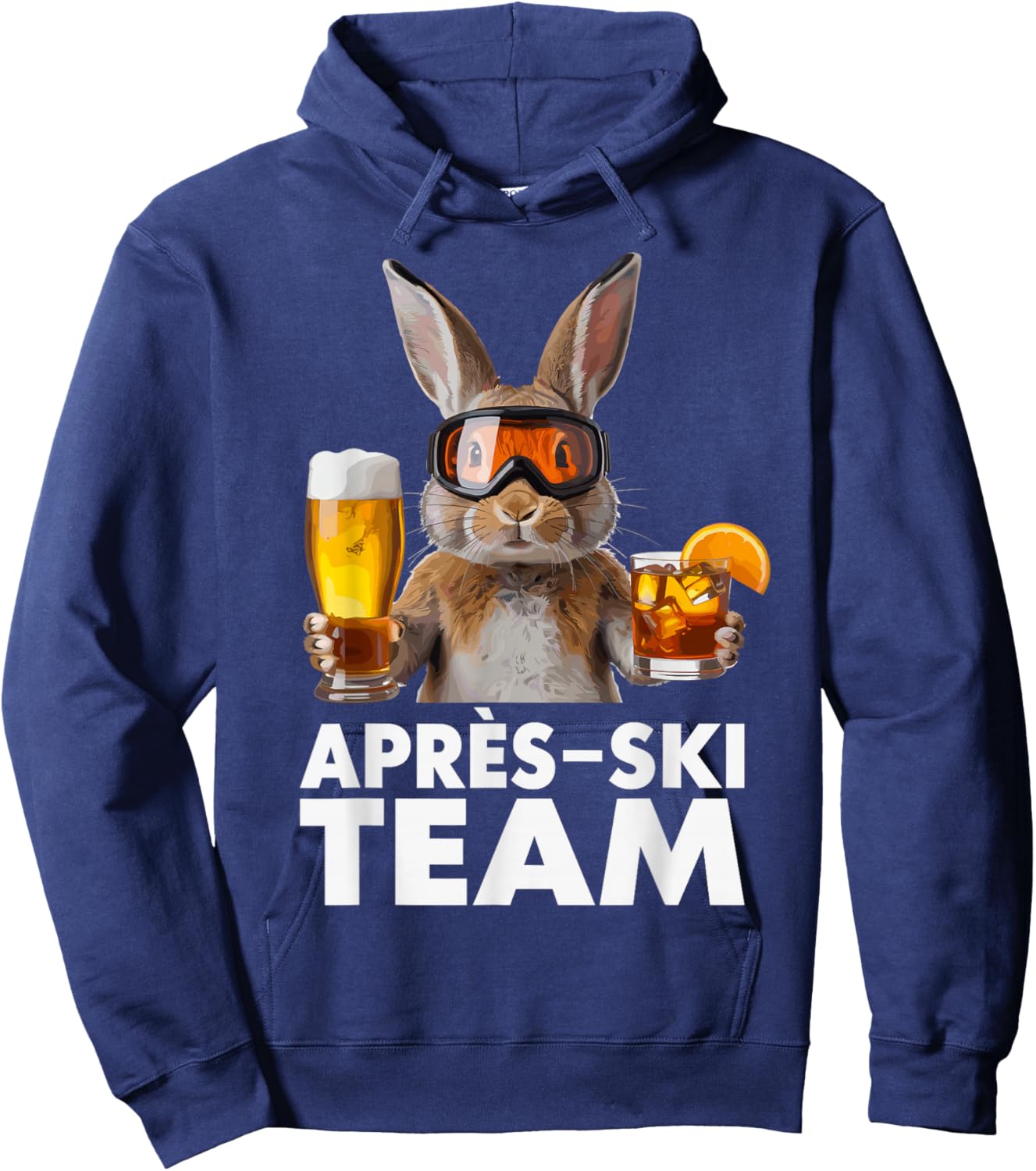 Après Ski Team Rabbit Skiing Beer Cocktail Party Hoodie - Hoodie | Navy