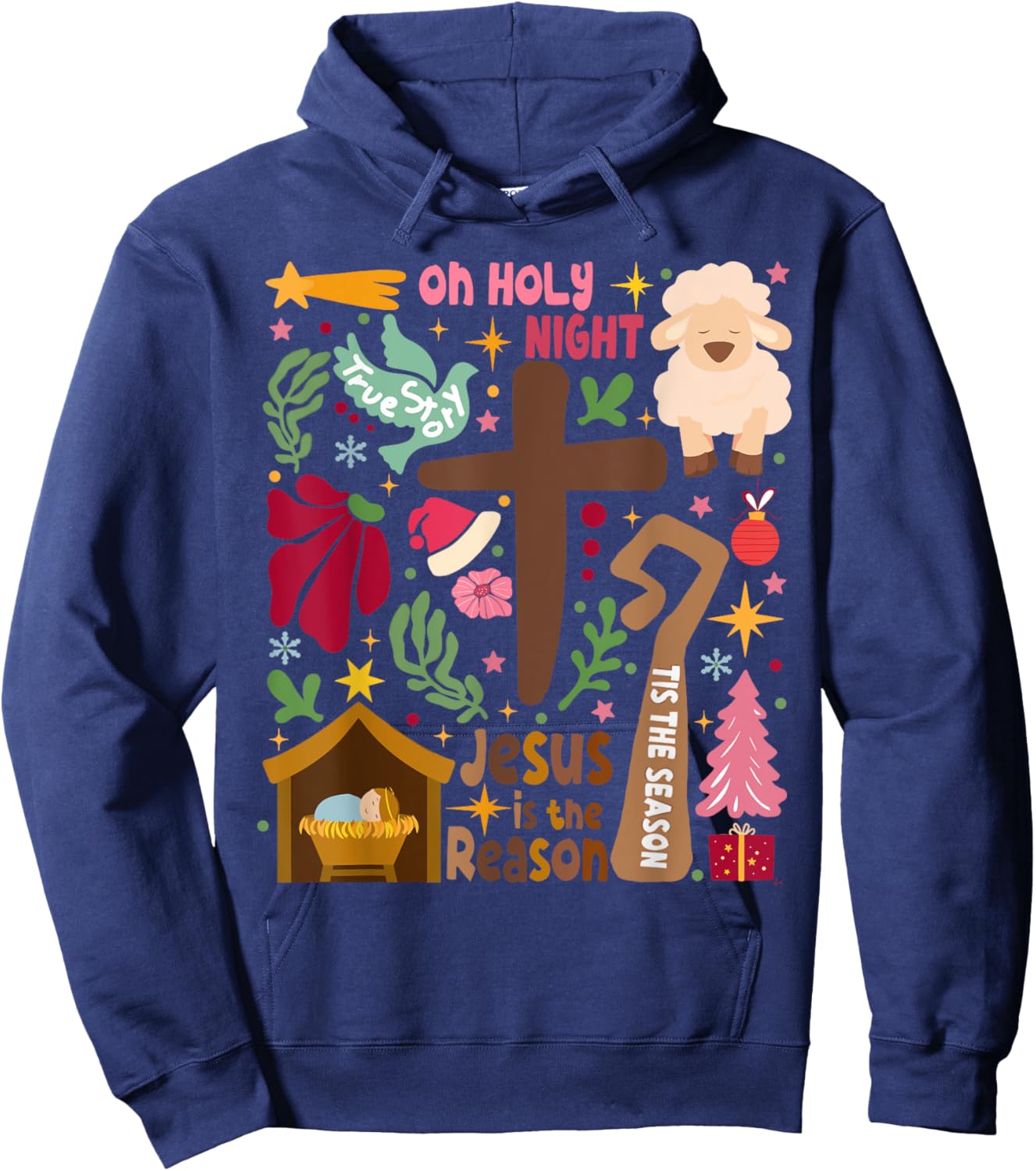 True Story Jesus Christmas Nativity Scene Christian Faith Hoodie - Hoodie | Navy