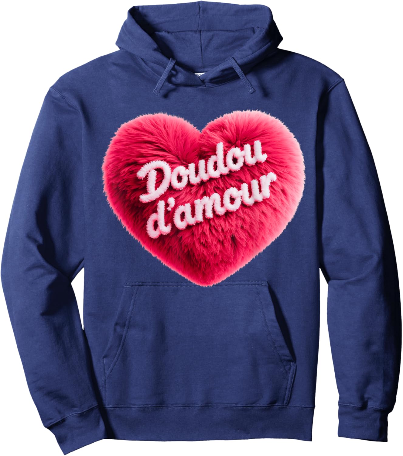 Doudou D'Amour Cute and Humorous Valentine's Day Hoodie - Hoodie | Navy