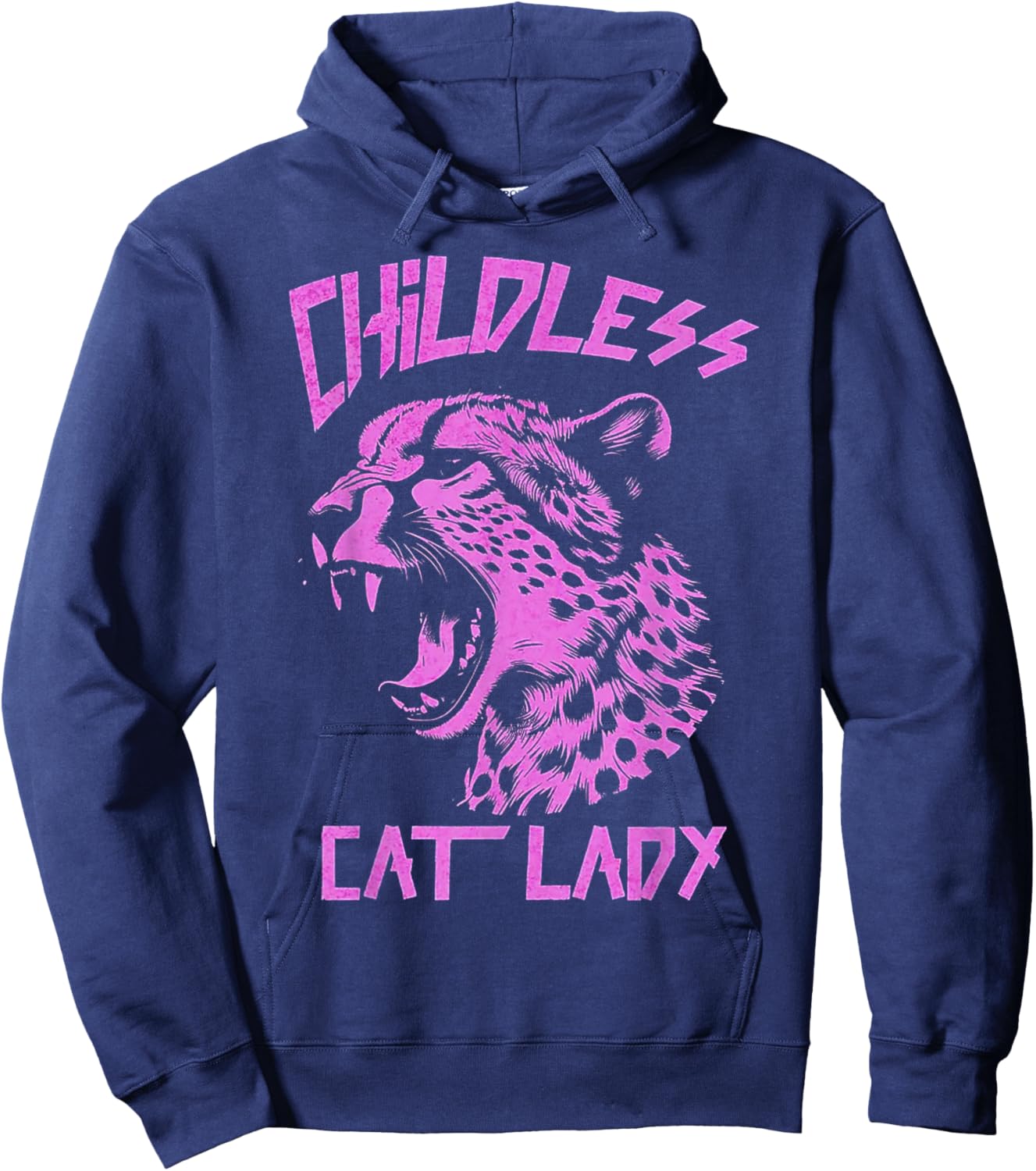 Leopard Childless Cat Lady Hoodie - Hoodie | Navy