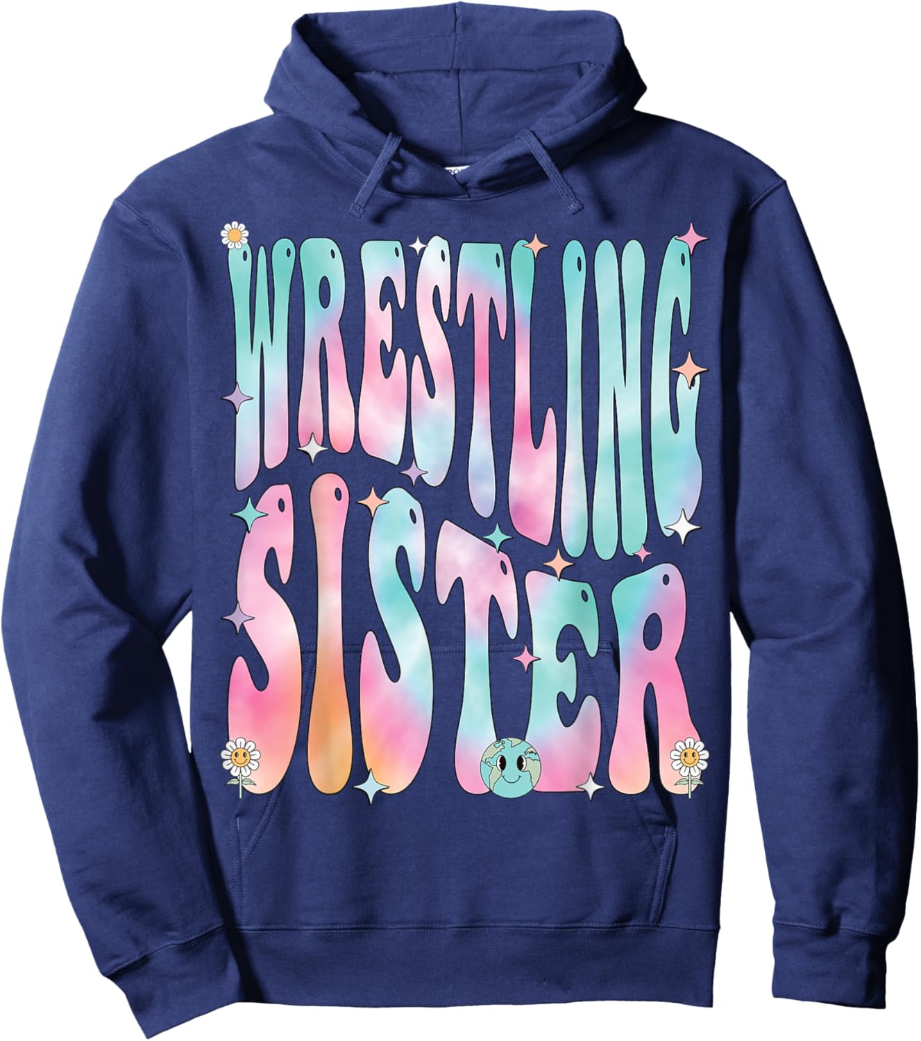 Wrestling Sister Groovy, Wrestling Sister Hoodie - Hoodie | Navy