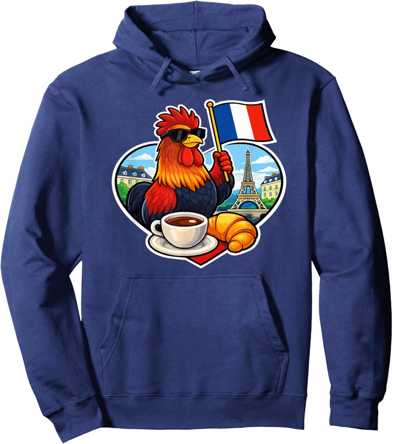 France - Illustration culturelle et Symboles français Hoodie - Hoodie | Navy