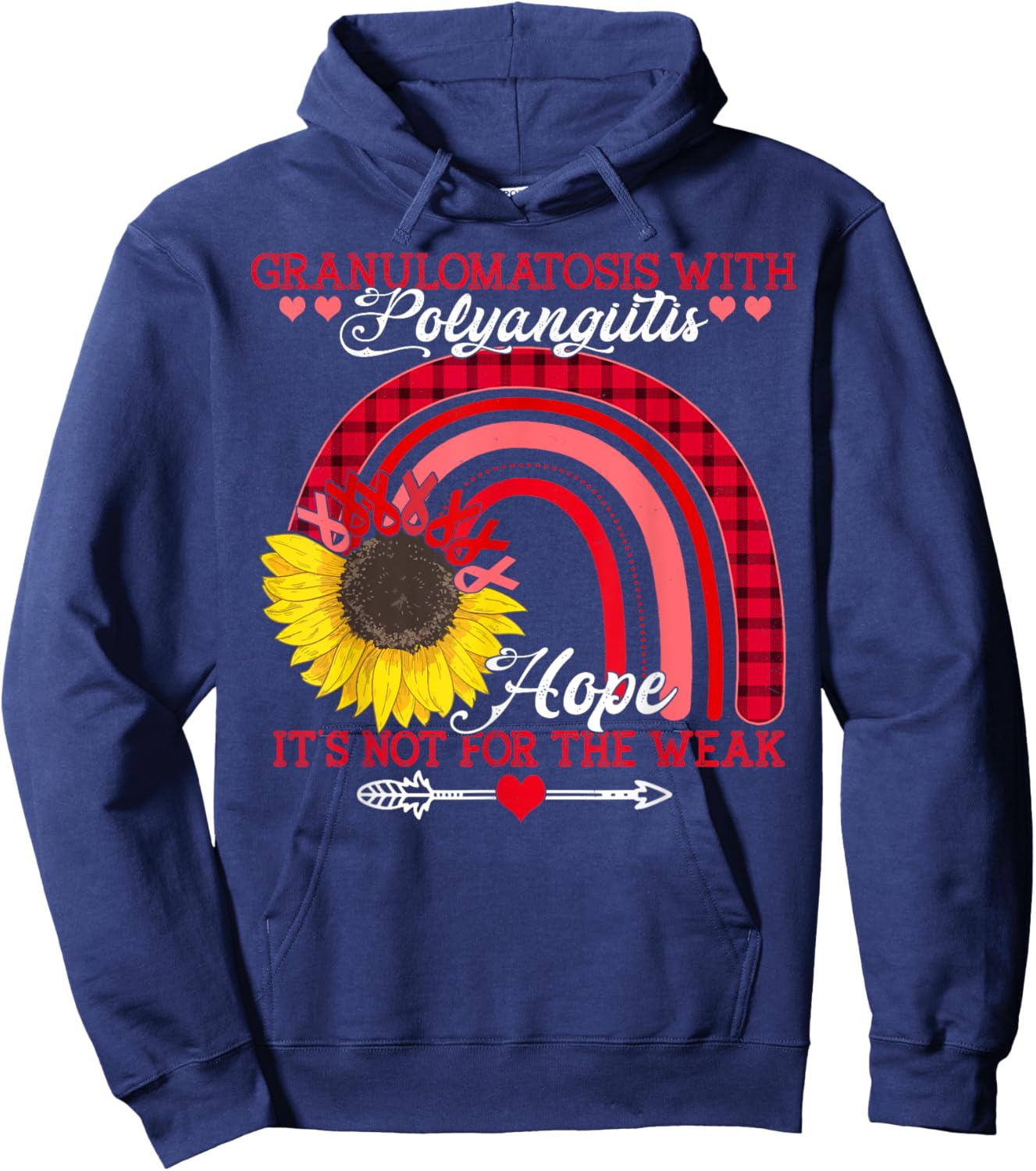 Sunflower Granulomatosis with Polyangiitis Awareness Hoodie - Hoodie | Navy