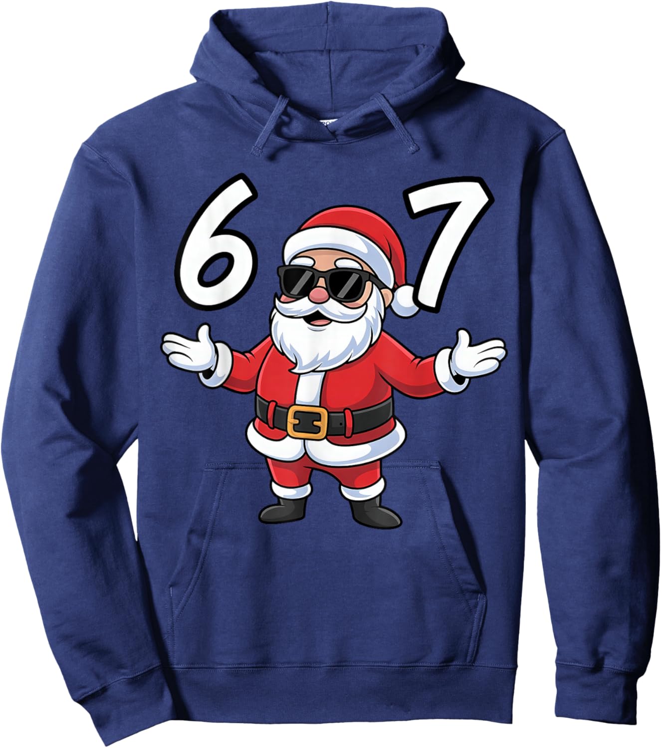 67 Meme Six Seven Number 6 7 Santa Xmas Christmas Hoodie - Hoodie | Navy